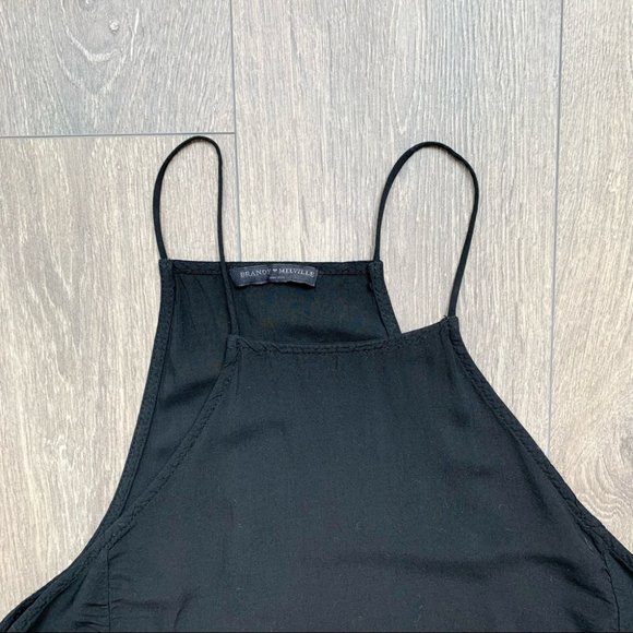 Brandy Melville Black Crop Tank Top One Size - Picture 3 of 10